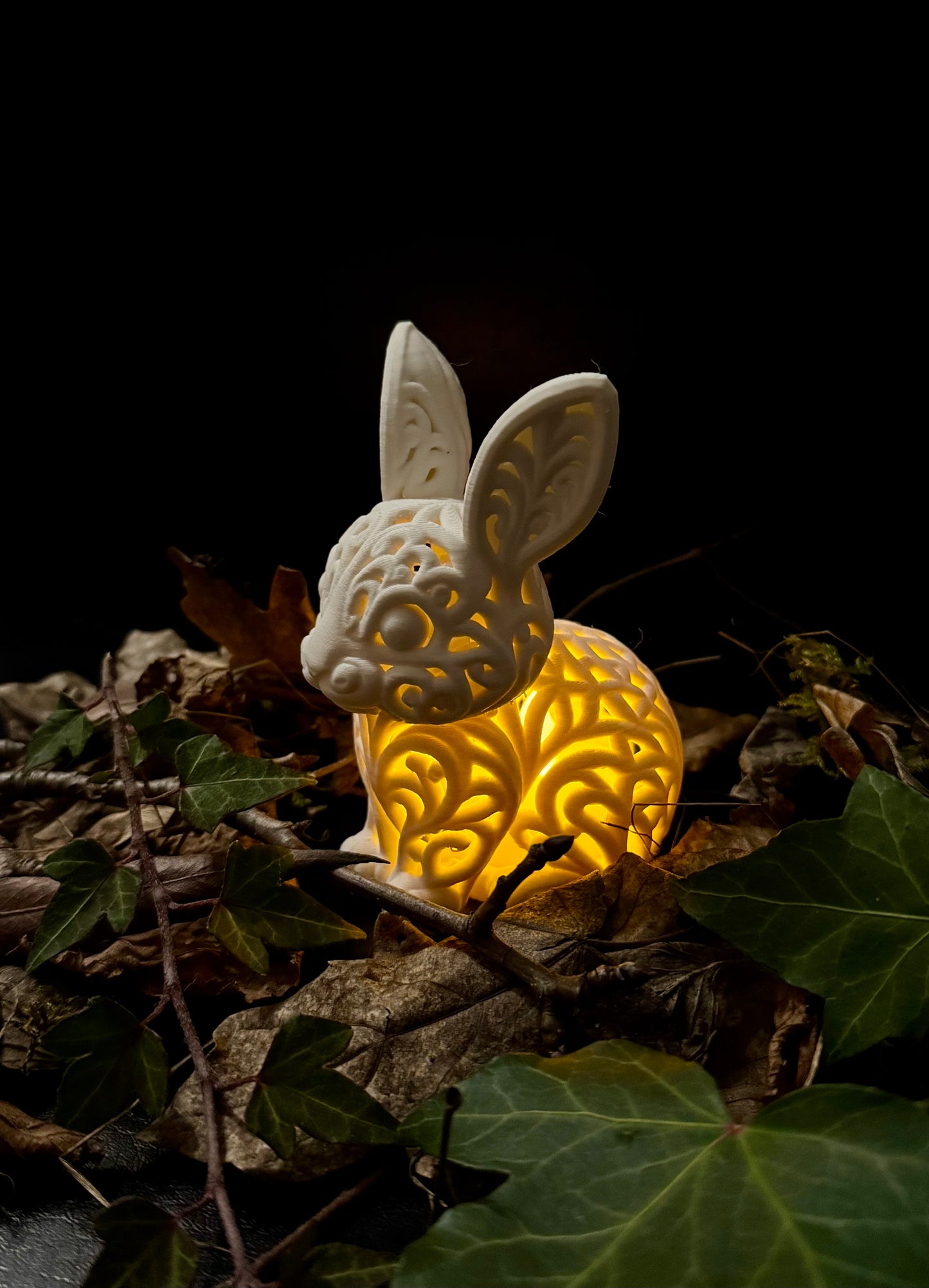 Hase im Ornament - Stil für LED-Teelicht