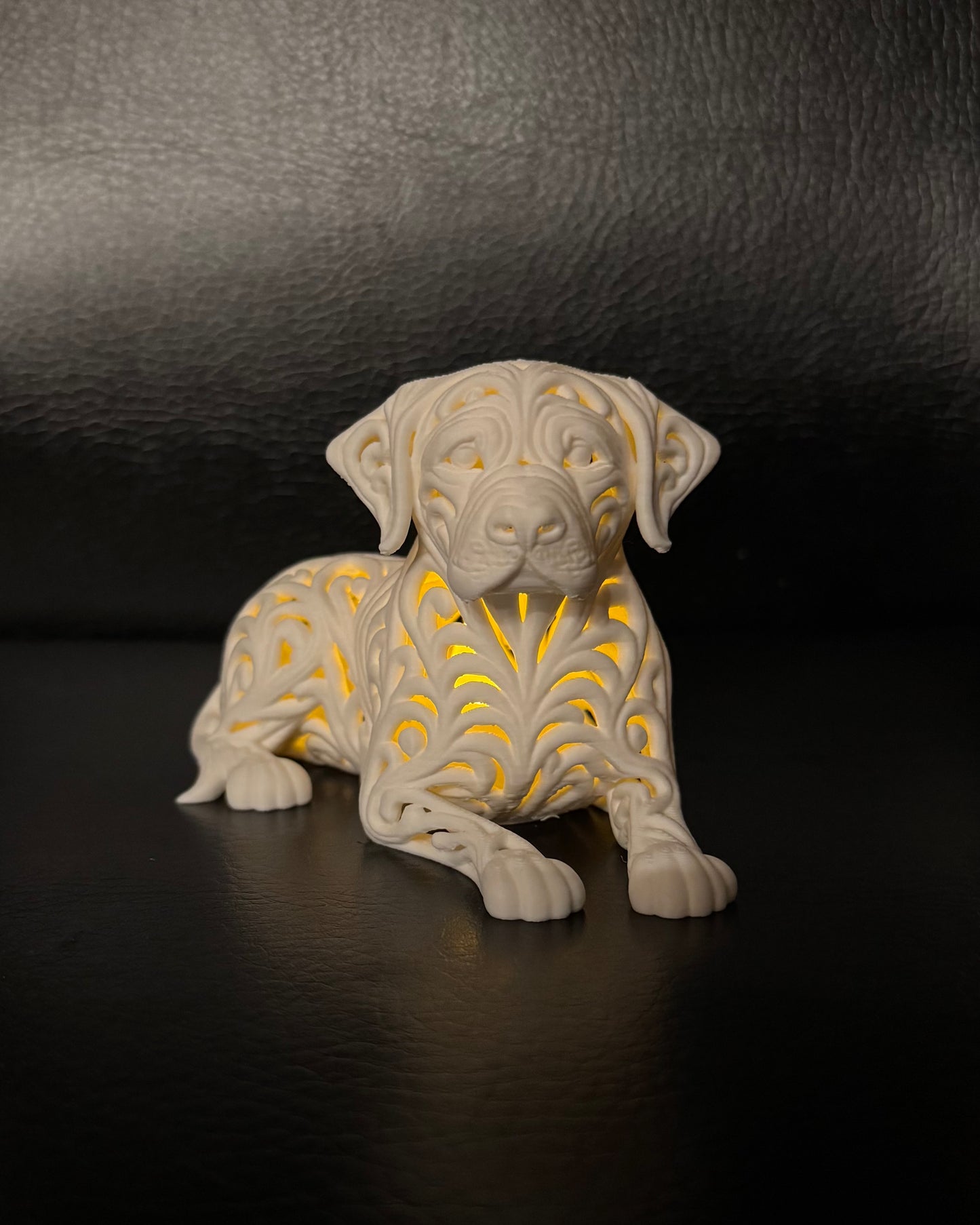 Labrador im Ornament - Stil für LED-Teelicht (liegend)