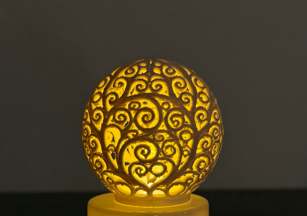 Ornamental Sphere Yin-Yang - Symbol for an LED Tealight