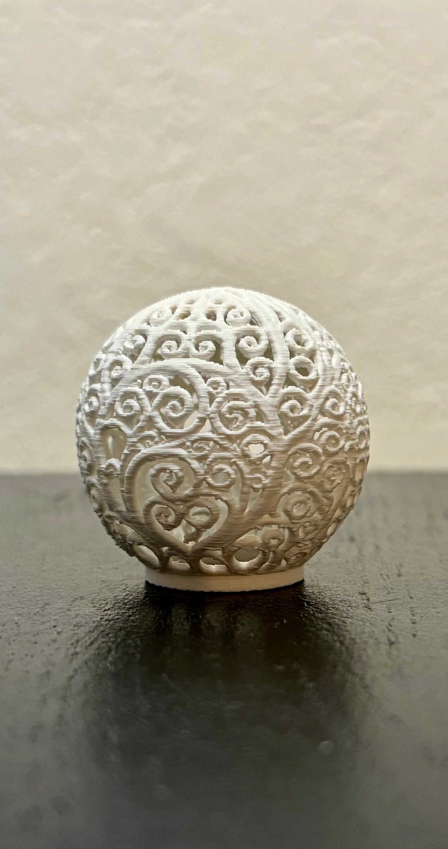 Ornamentkugel Yin-Yang - Symbol für ein LED-Teelicht