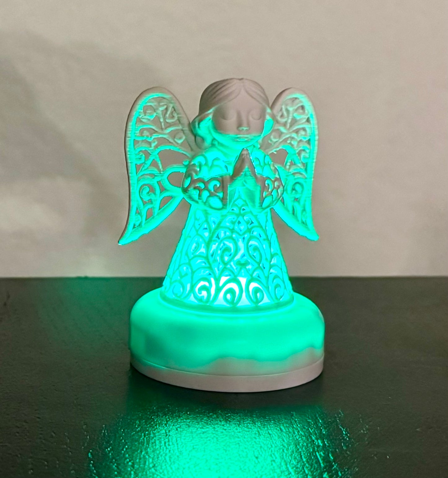 Angel in ornament style for an LED tea light