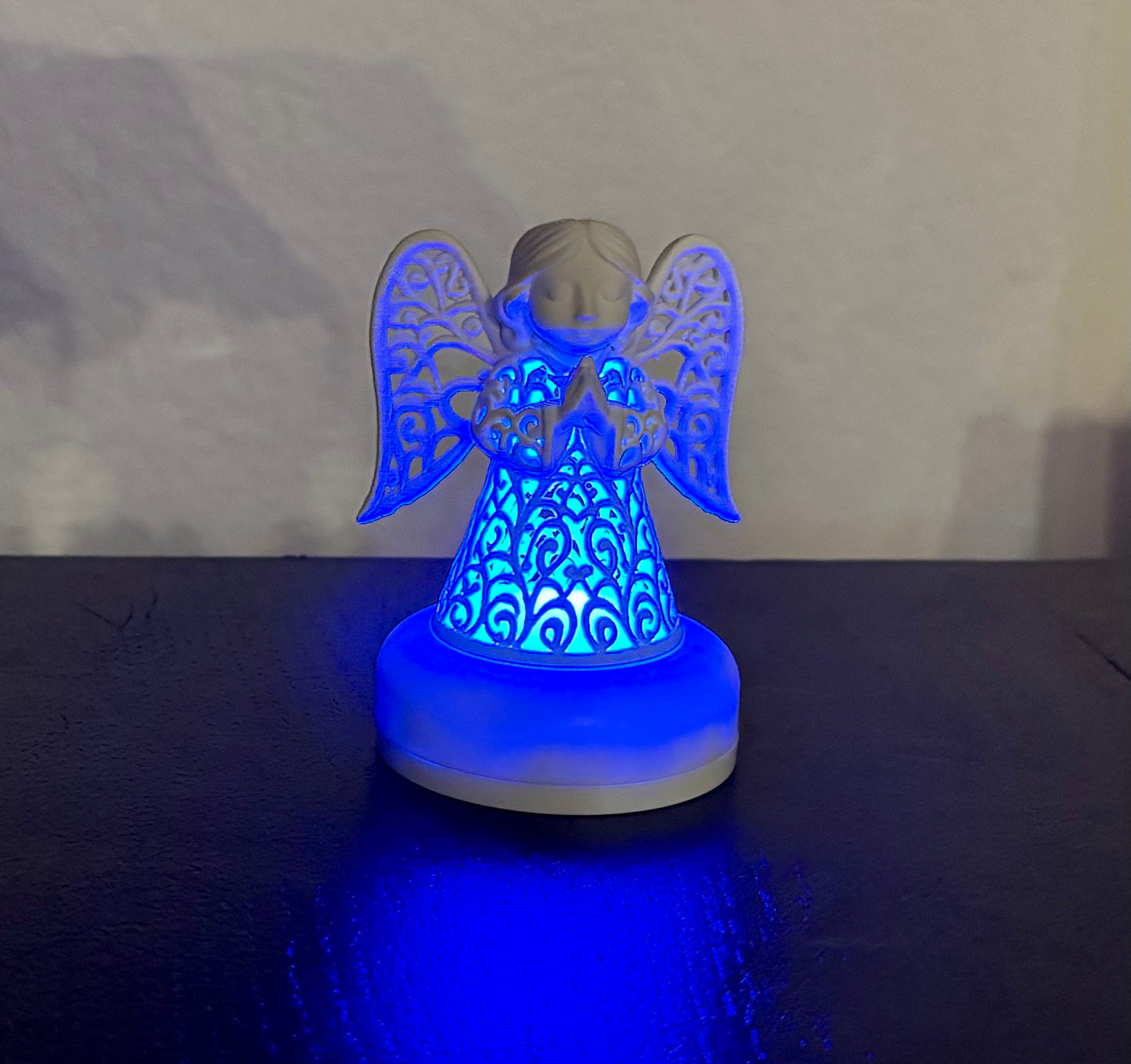 Angel in ornament style for an LED tea light