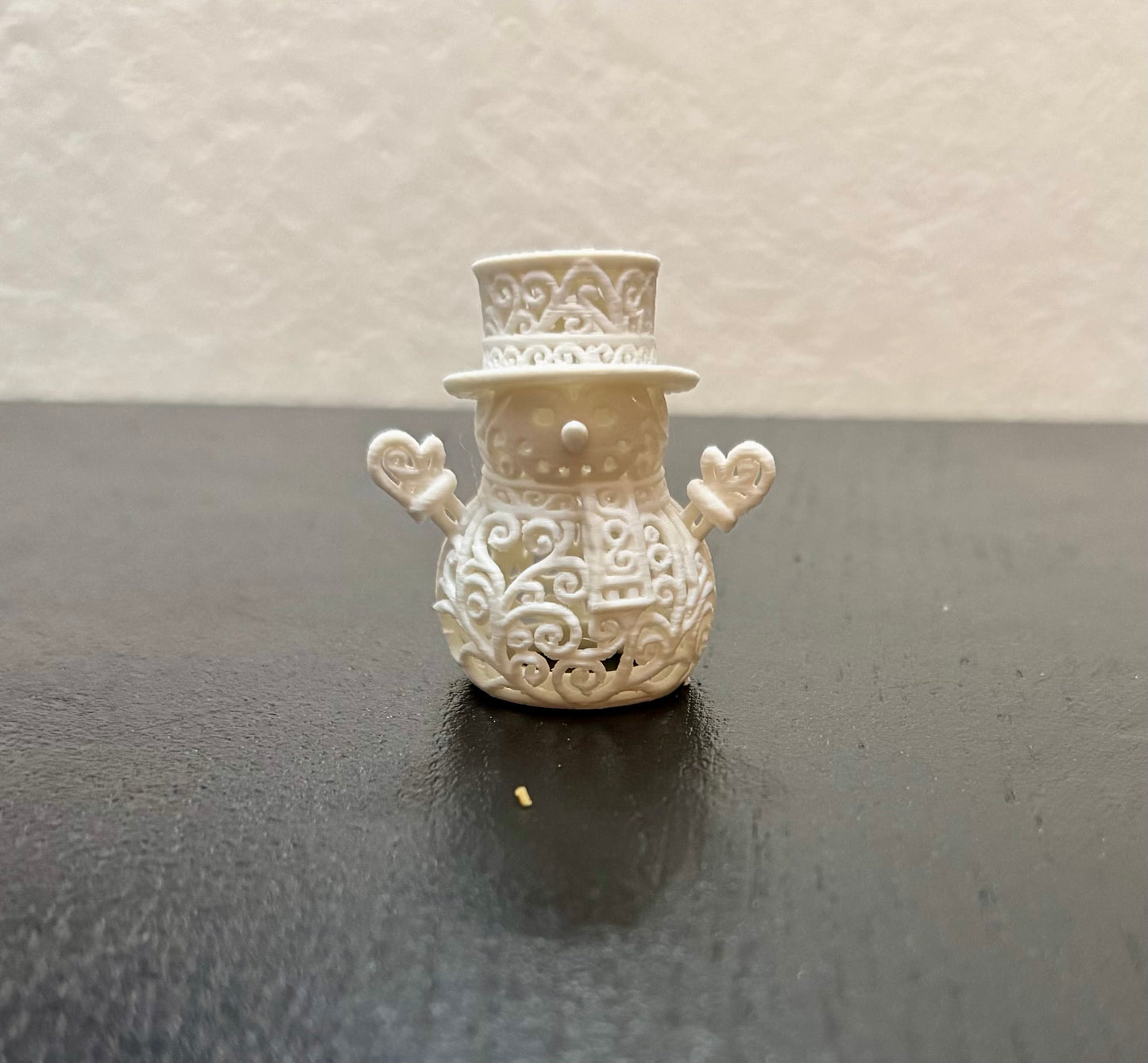 Schneemann im Ornament - Stil für LED-Teelicht
