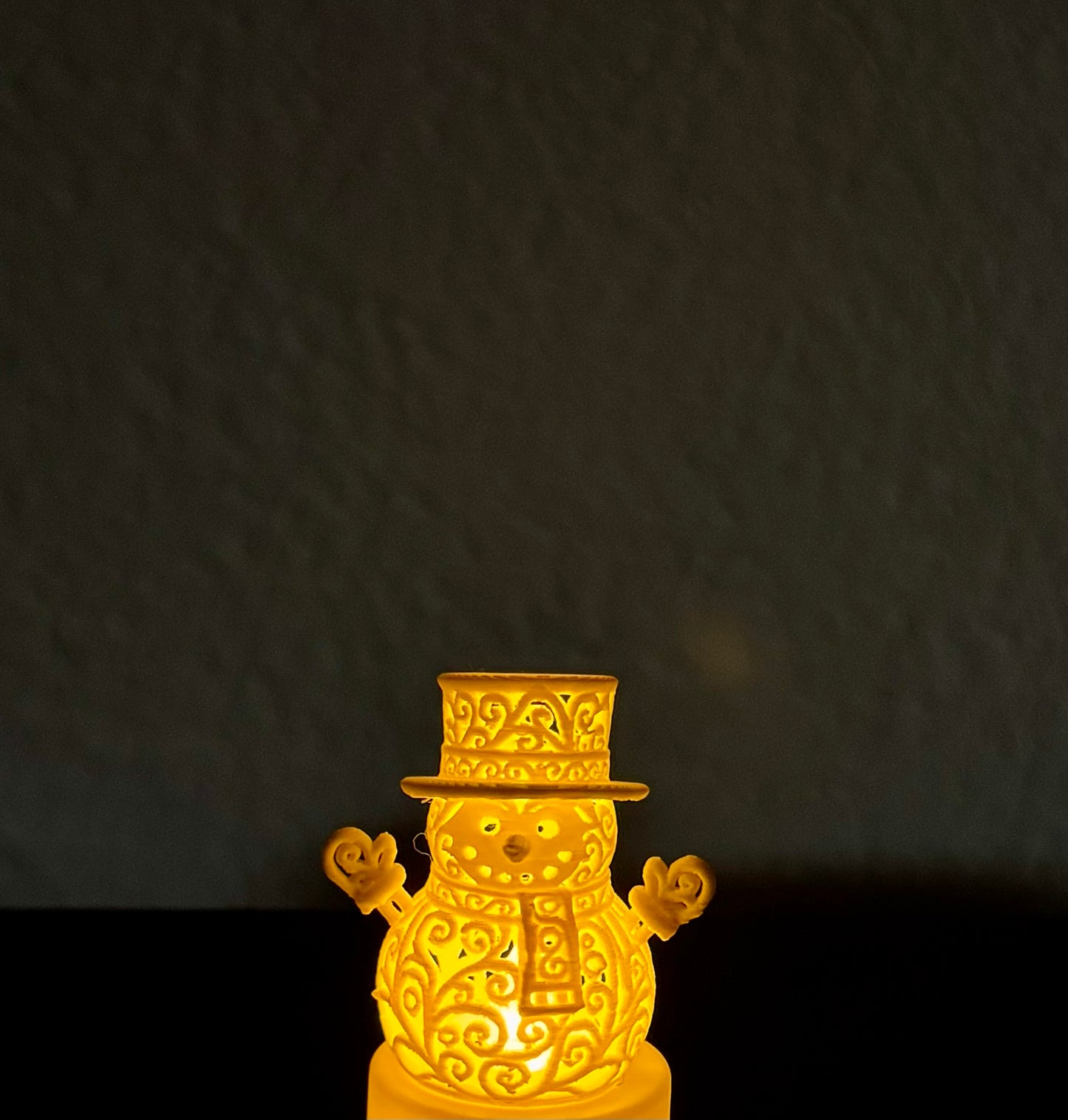 Schneemann im Ornament - Stil für LED-Teelicht