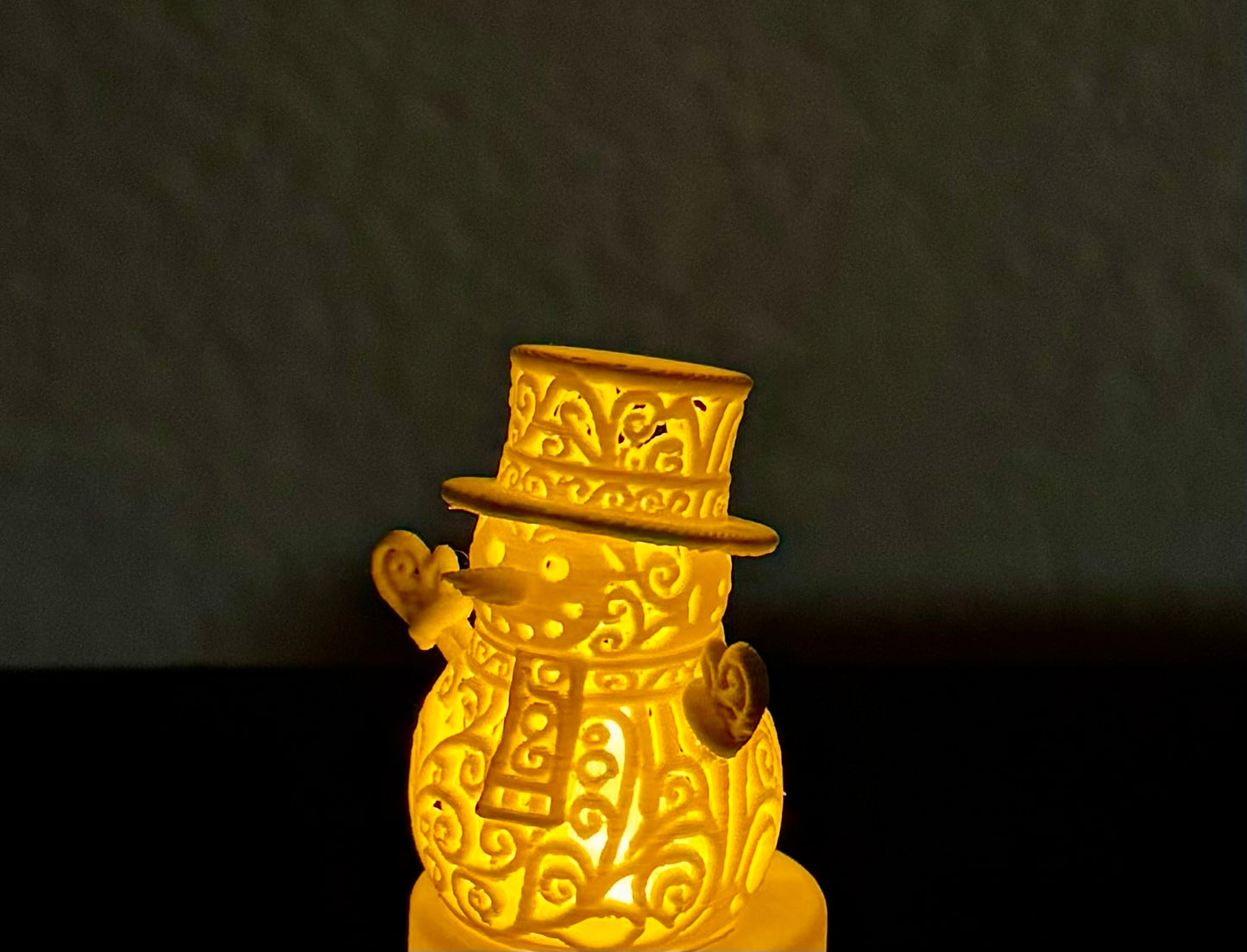 Schneemann im Ornament - Stil für LED-Teelicht