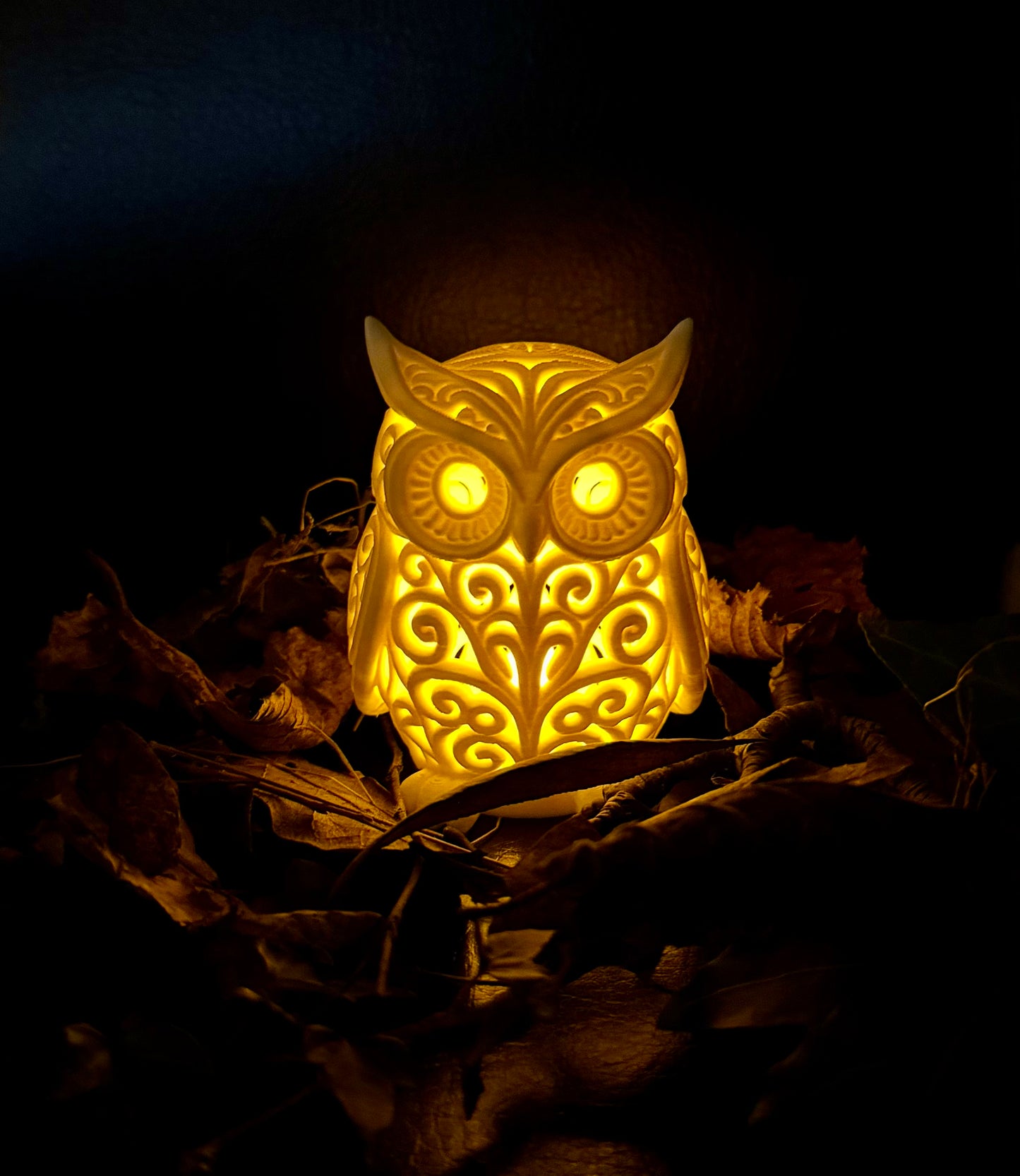 Eule im Ornament - Stil für LED-Teelicht