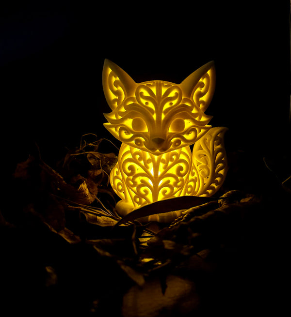 Fuchs im Ornament - Stil für LED-Teelicht