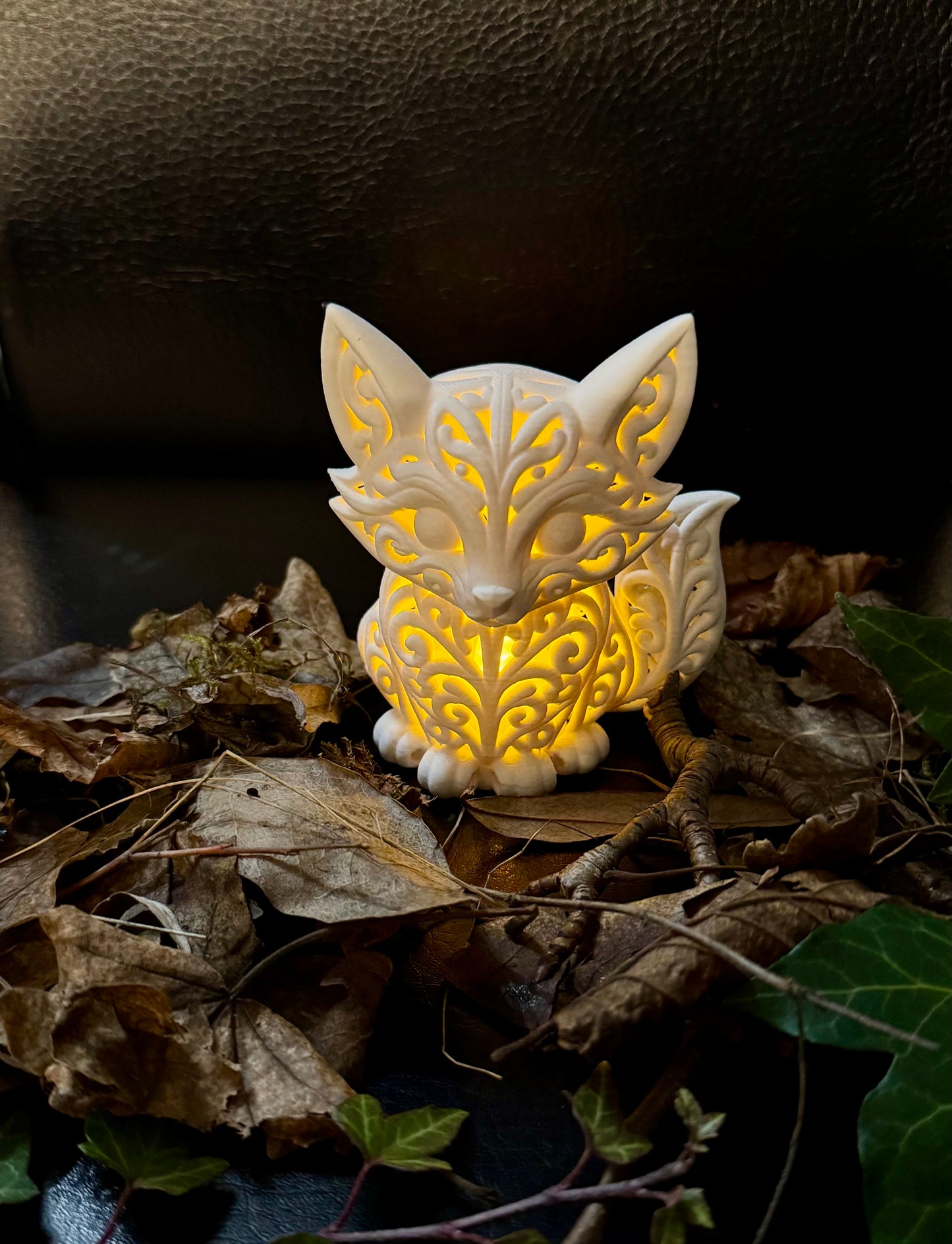 Fuchs im Ornament - Stil für LED-Teelicht