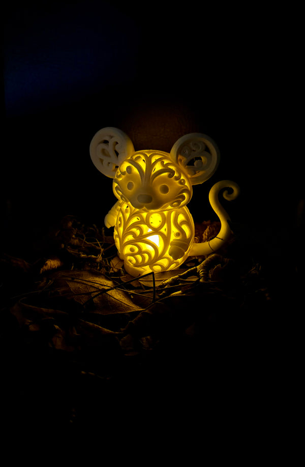 Maus im Ornament - Stil für LED-Teelicht