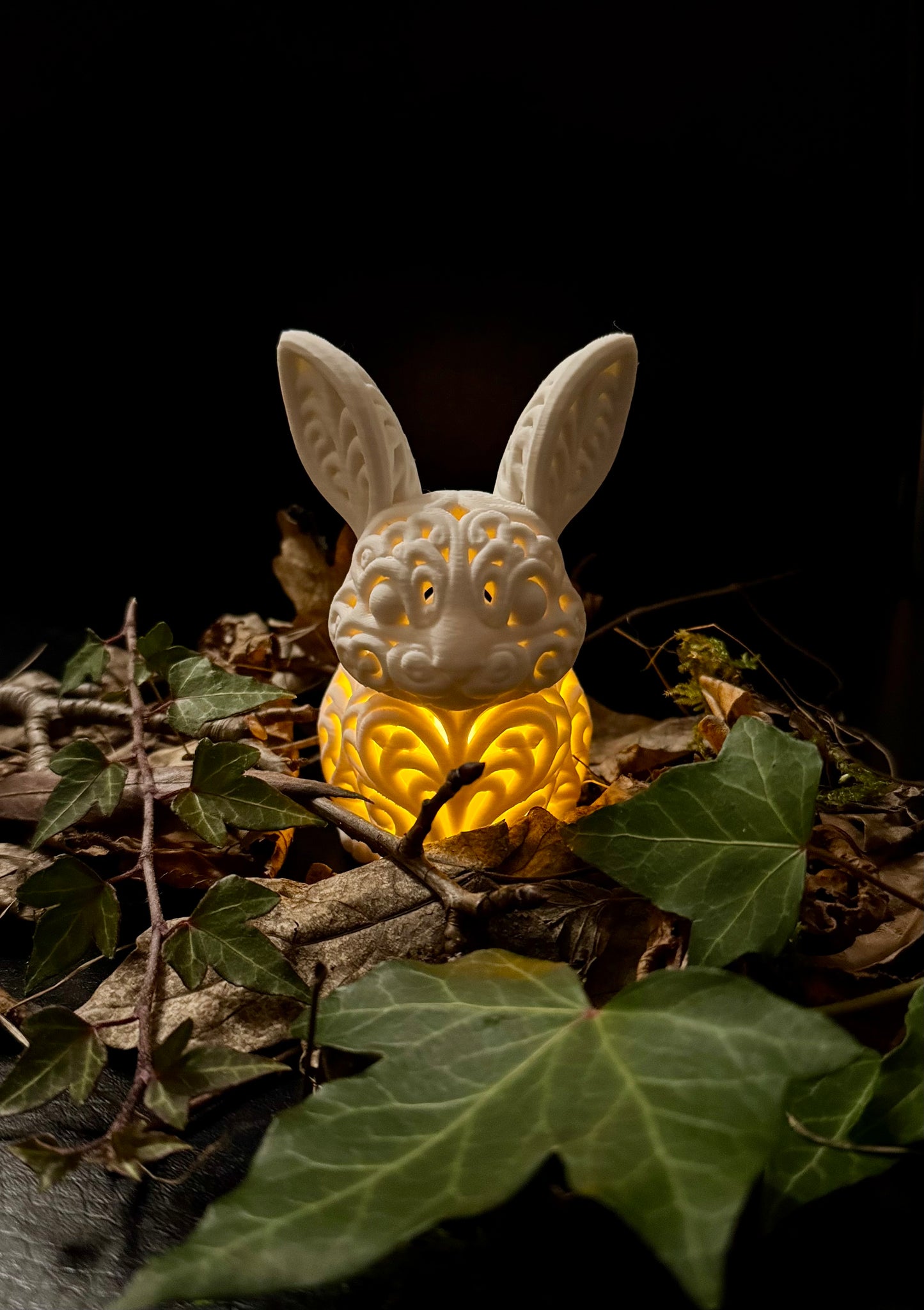 Hase im Ornament - Stil für LED-Teelicht