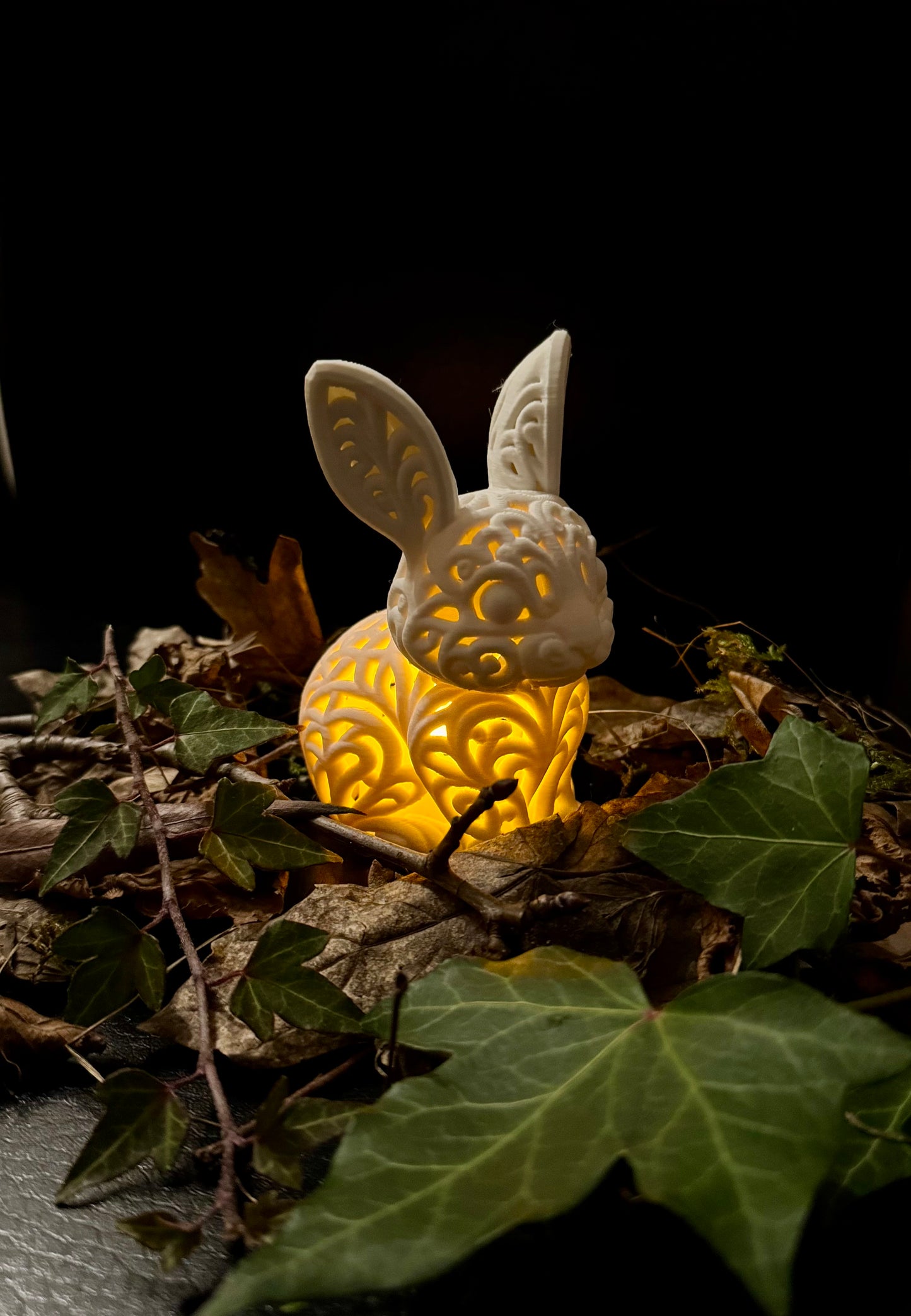 Hase im Ornament - Stil für LED-Teelicht