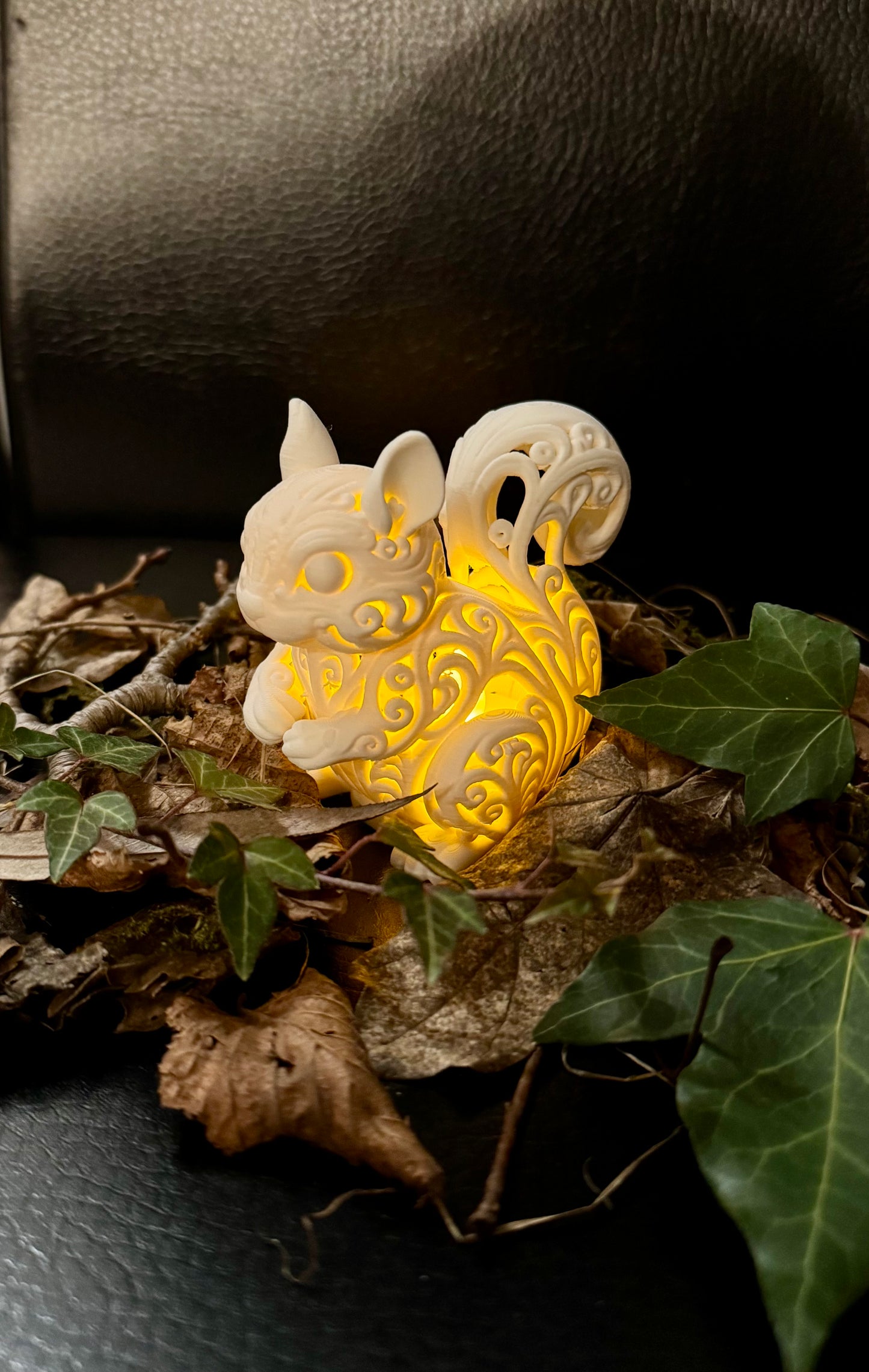Eichhörnchen im Ornament - Stil für LED-Teelicht