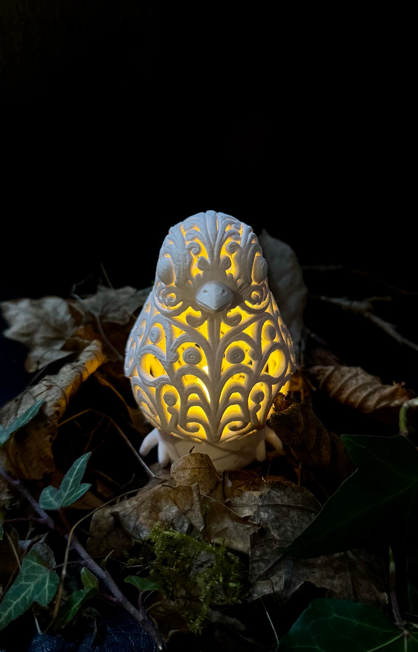 Bird in ornament style for LED tealight