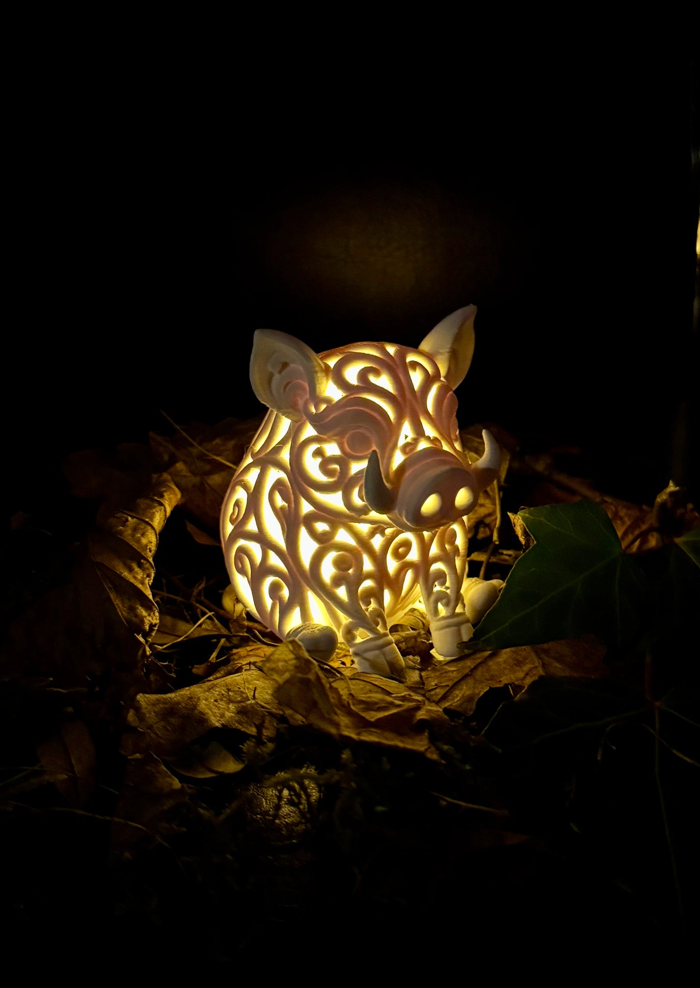 Wildschwein im Ornament - Stil für LED-Teelicht