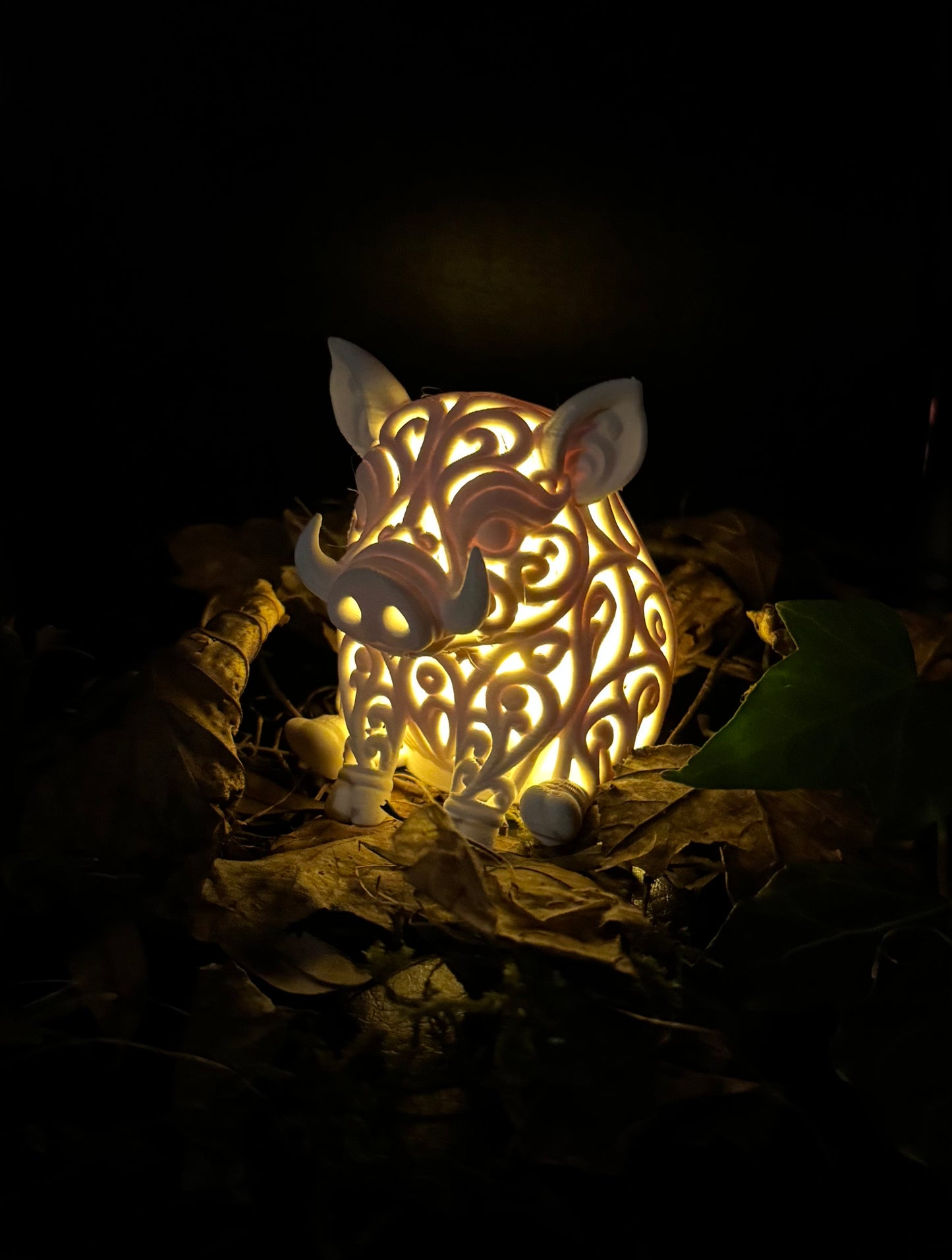 Wildschwein im Ornament - Stil für LED-Teelicht