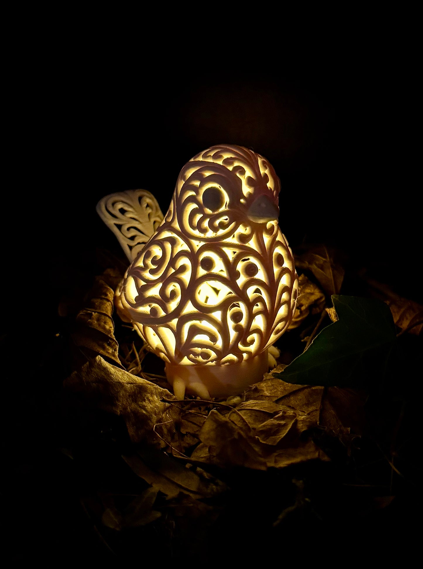 Bird in ornament style for LED tealight