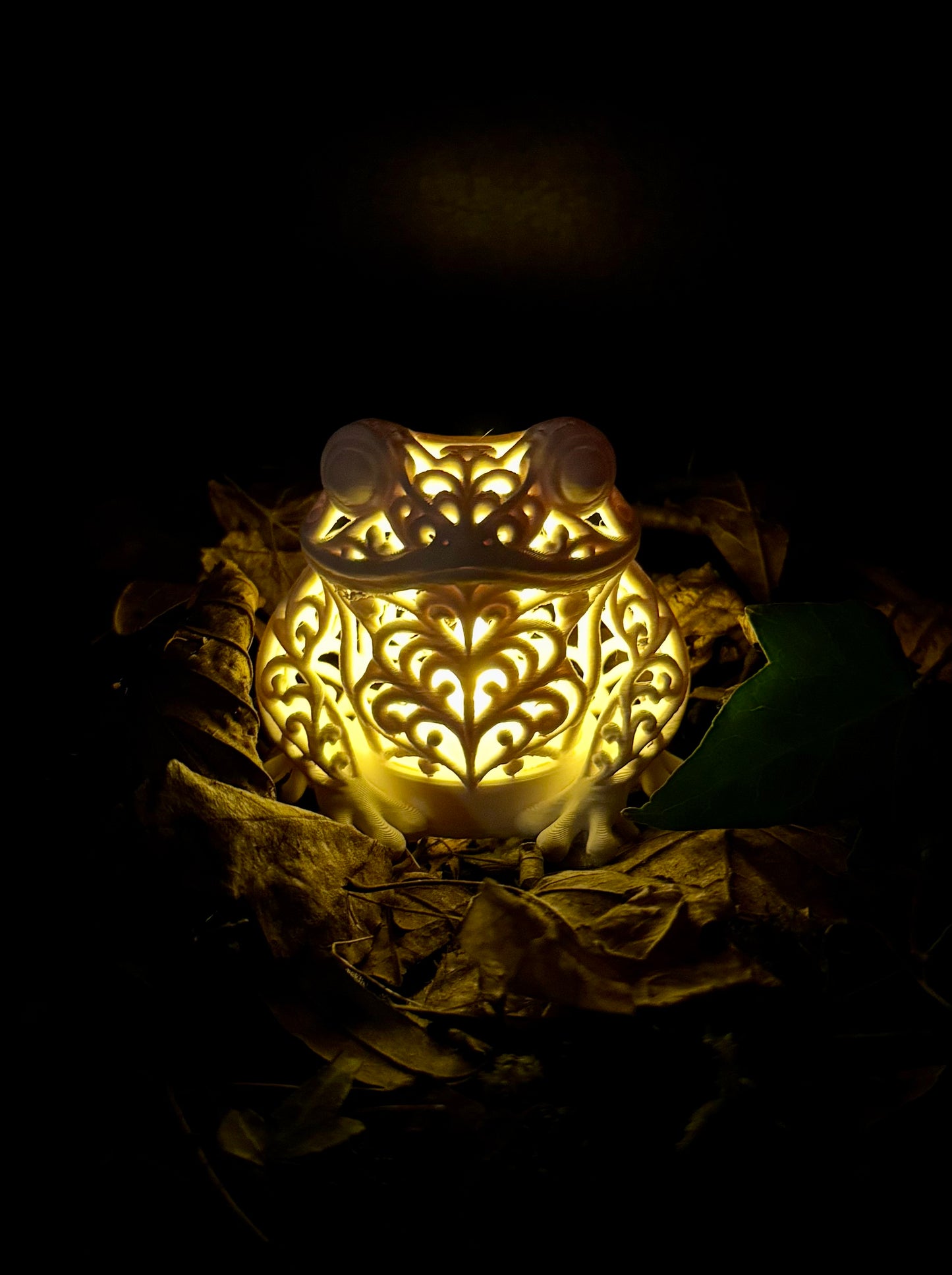 Frog in ornament style for LED tea light