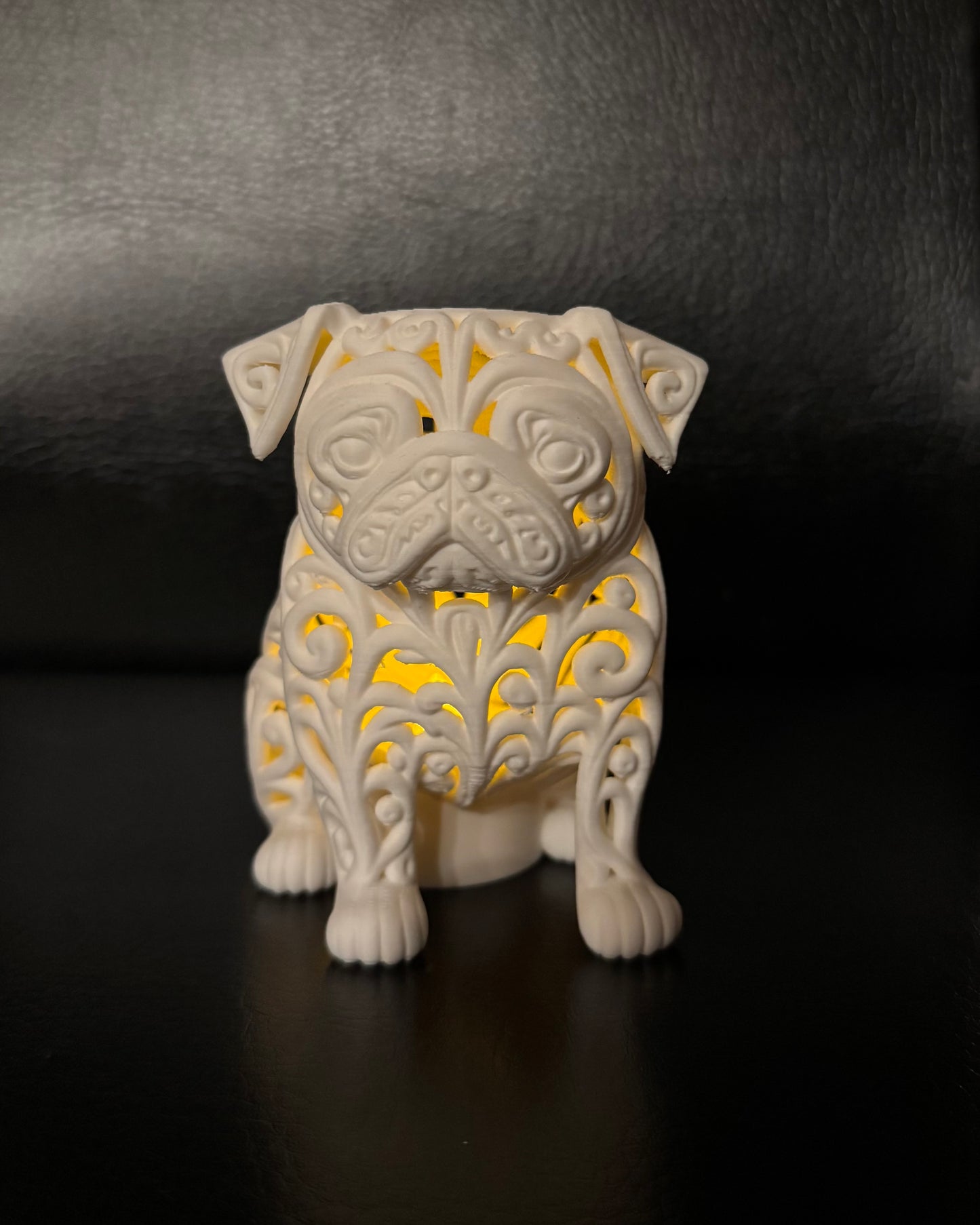 Pug in ornament style for LED tea light