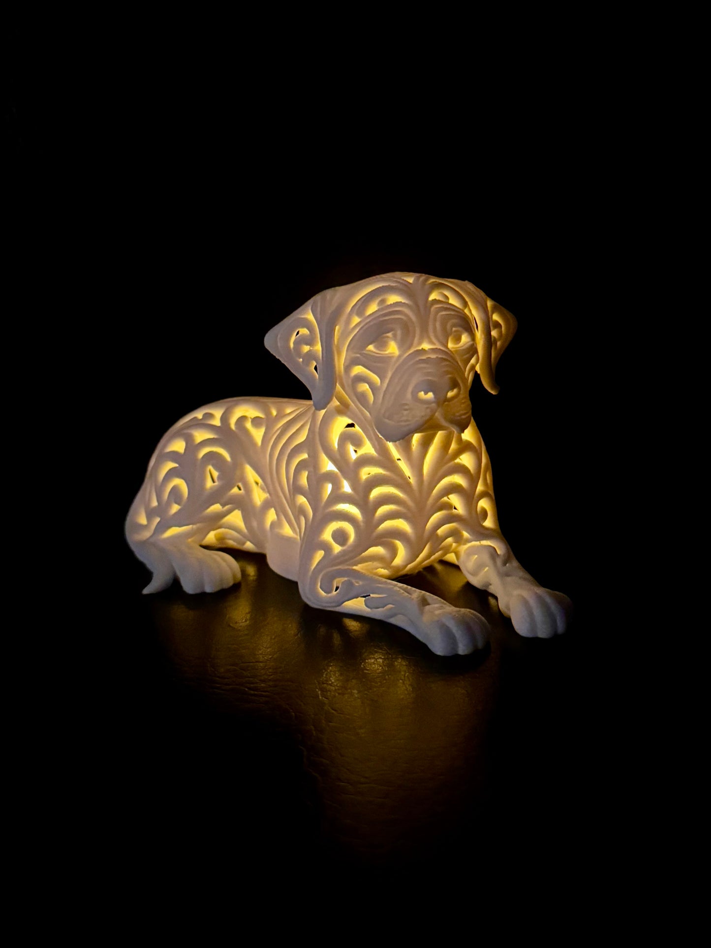 Labrador im Ornament - Stil für LED-Teelicht (liegend)