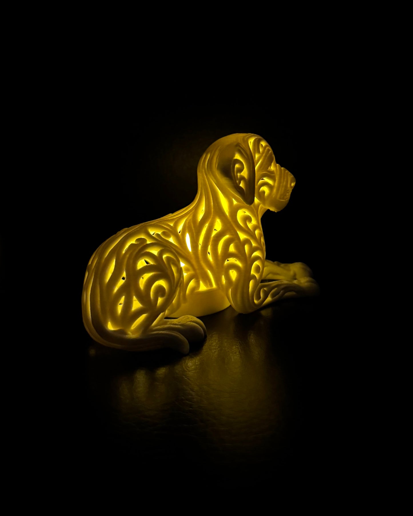 Labrador im Ornament - Stil für LED-Teelicht (liegend)