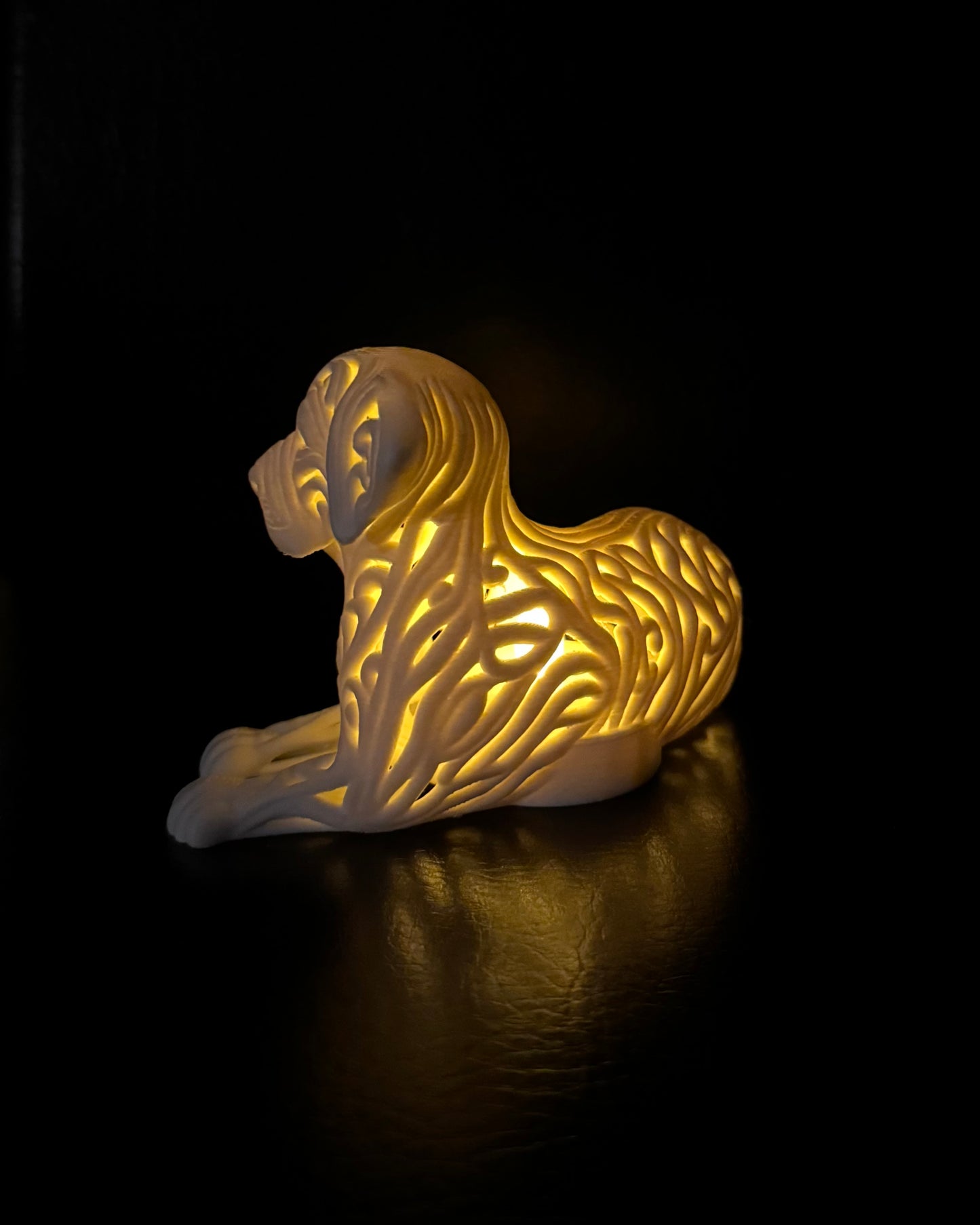 Labrador im Ornament - Stil für LED-Teelicht (liegend)