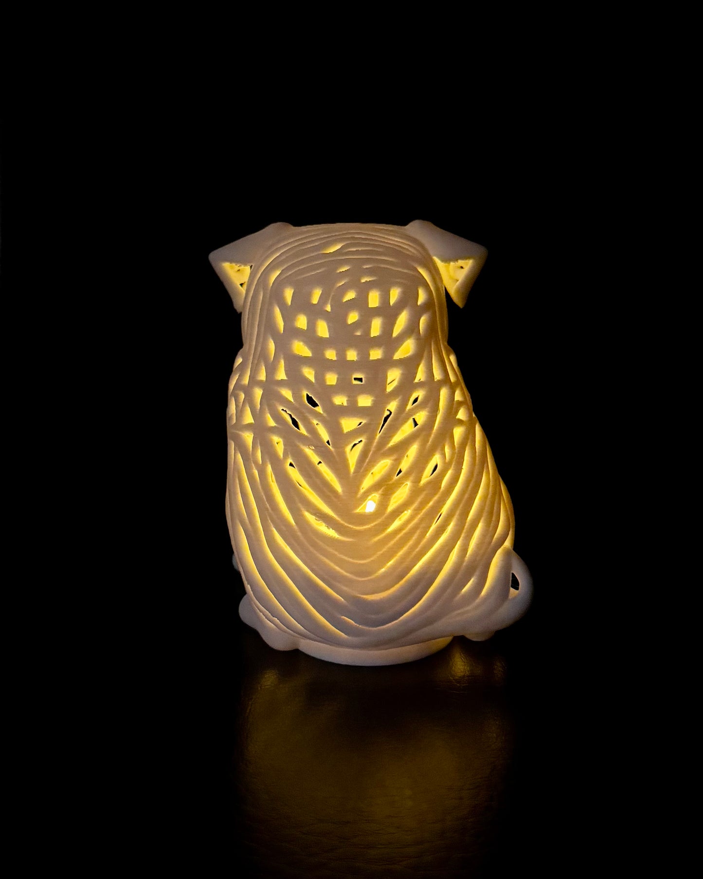 Pug in ornament style for LED tea light