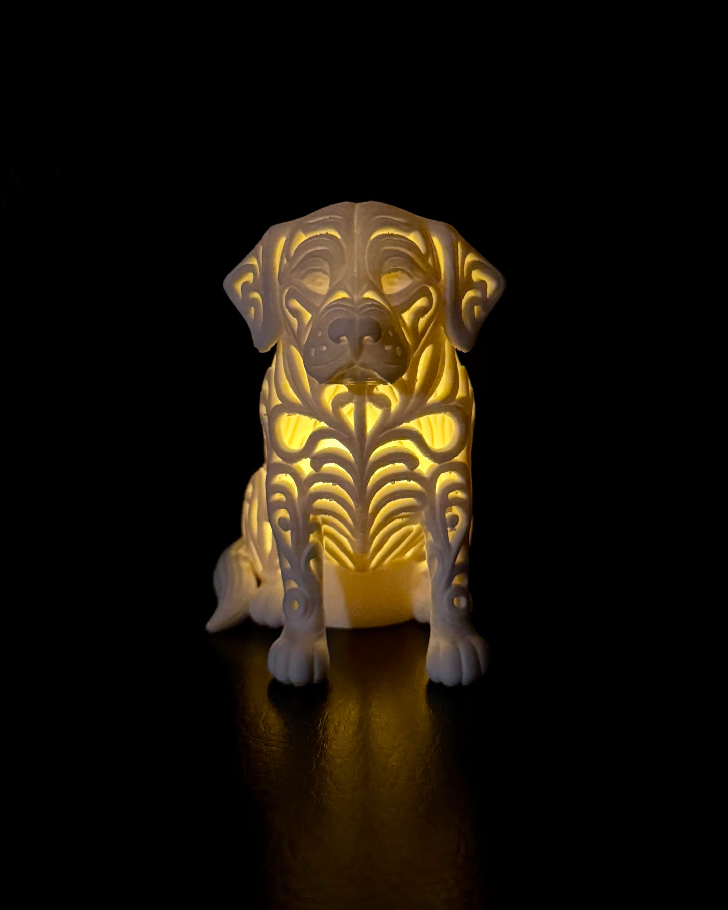 Golden Retriever in ornament style for LED tea light