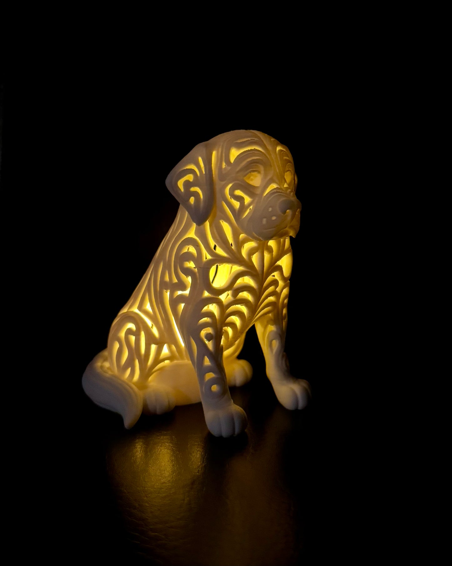 Golden Retriever in ornament style for LED tea light