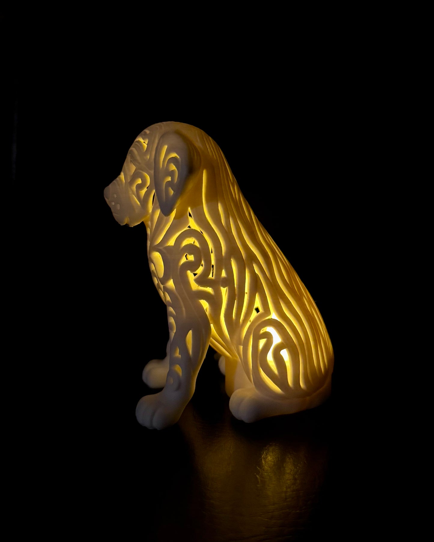 Golden Retriever in ornament style for LED tea light