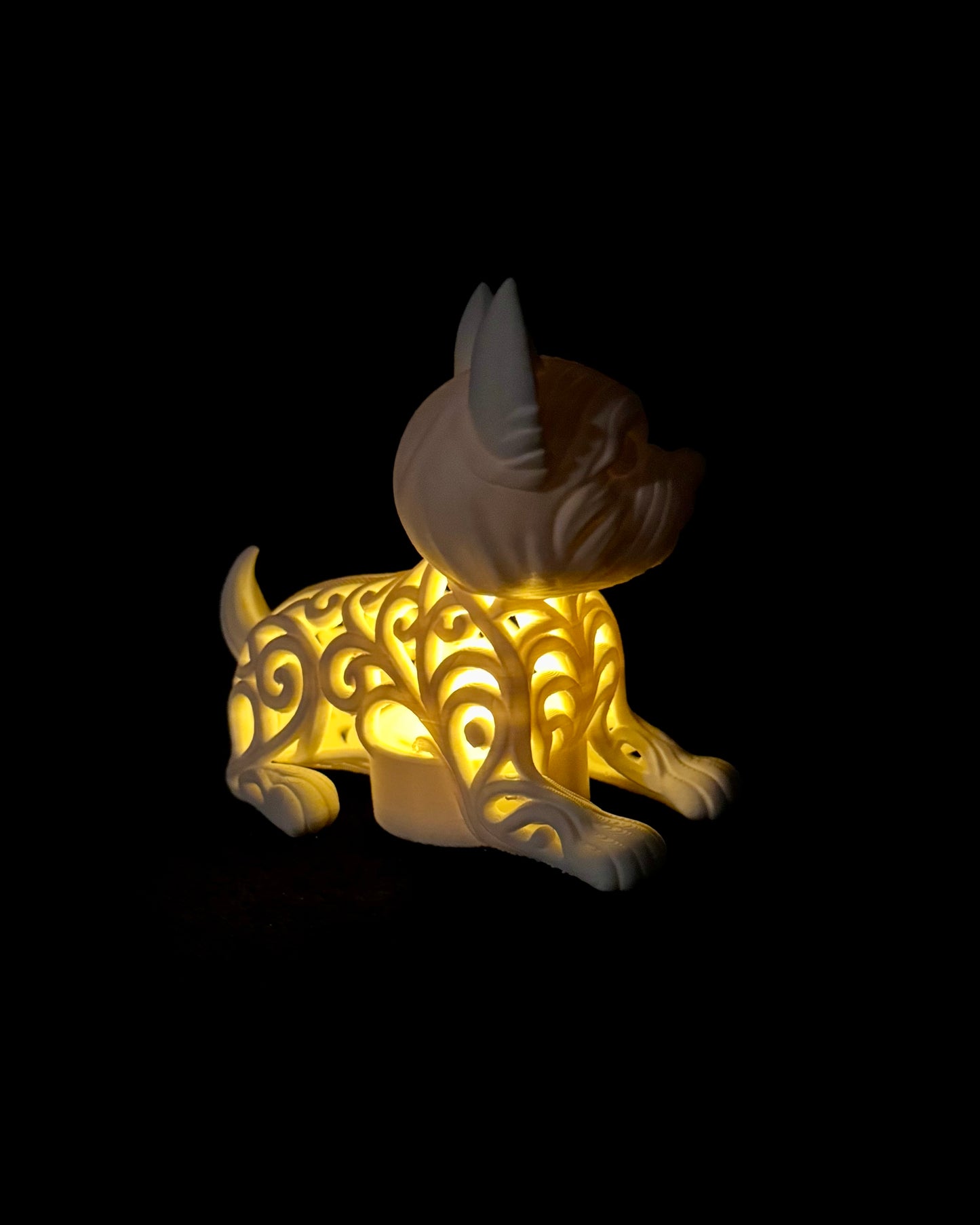 Westie in Ornament-Style for LED Tealight (lying)