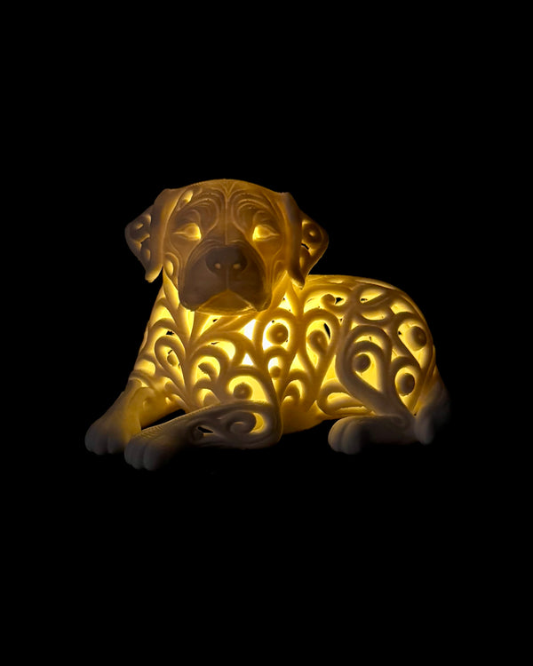 Golden Retriever im Ornament - Stil für LED-Teelicht (liegend)