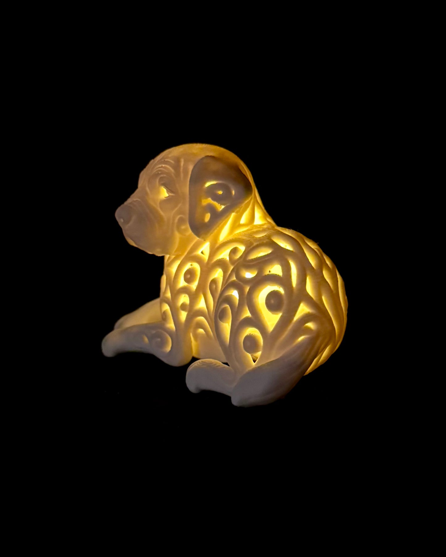 Golden Retriever im Ornament - Stil für LED-Teelicht (liegend)