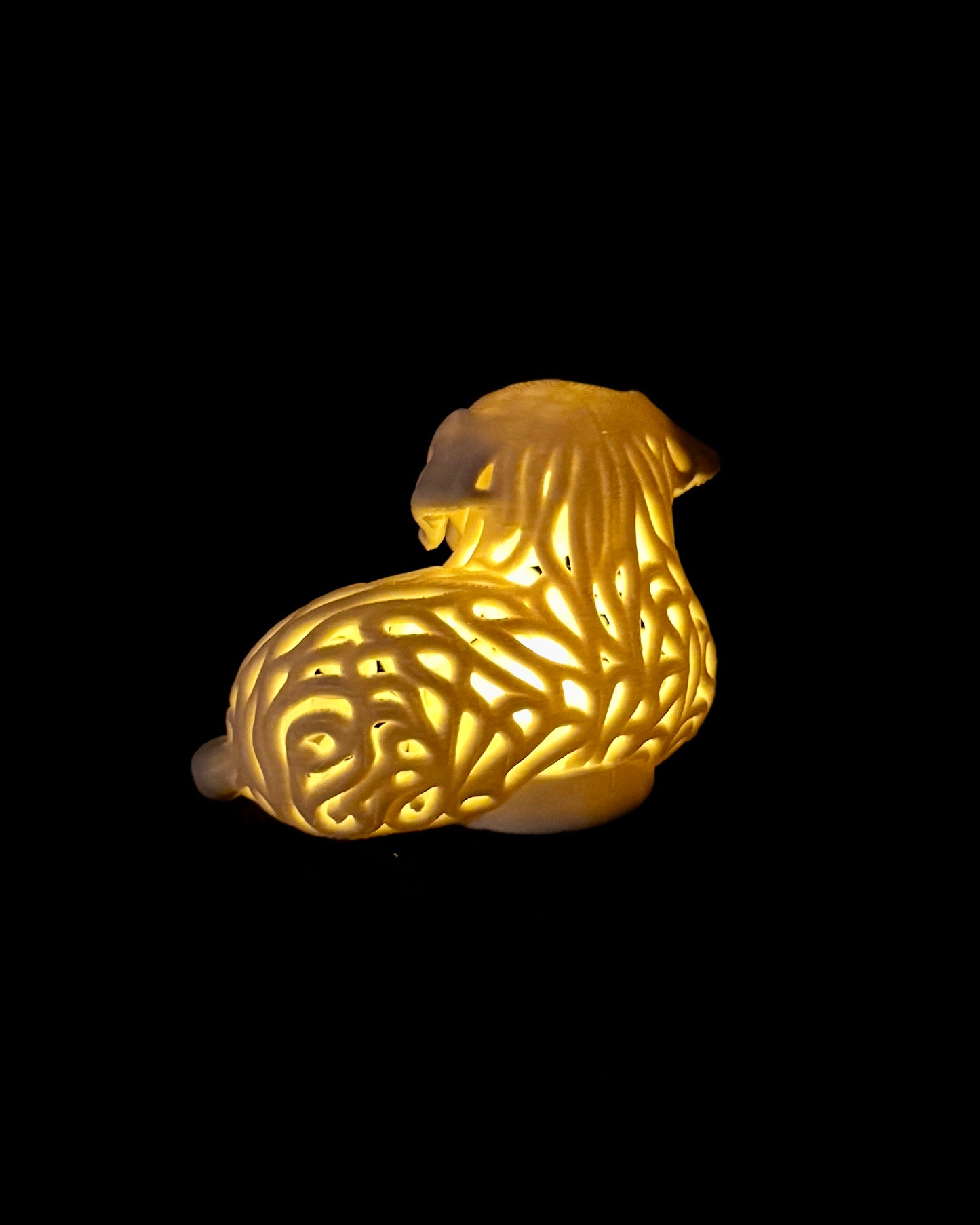 Golden Retriever im Ornament - Stil für LED-Teelicht (liegend)
