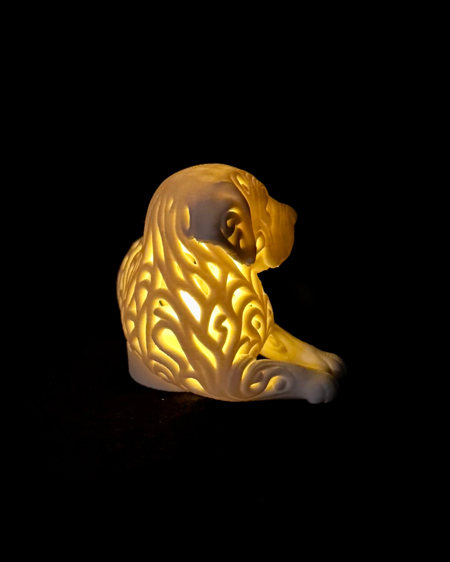 Golden Retriever im Ornament - Stil für LED-Teelicht (liegend)