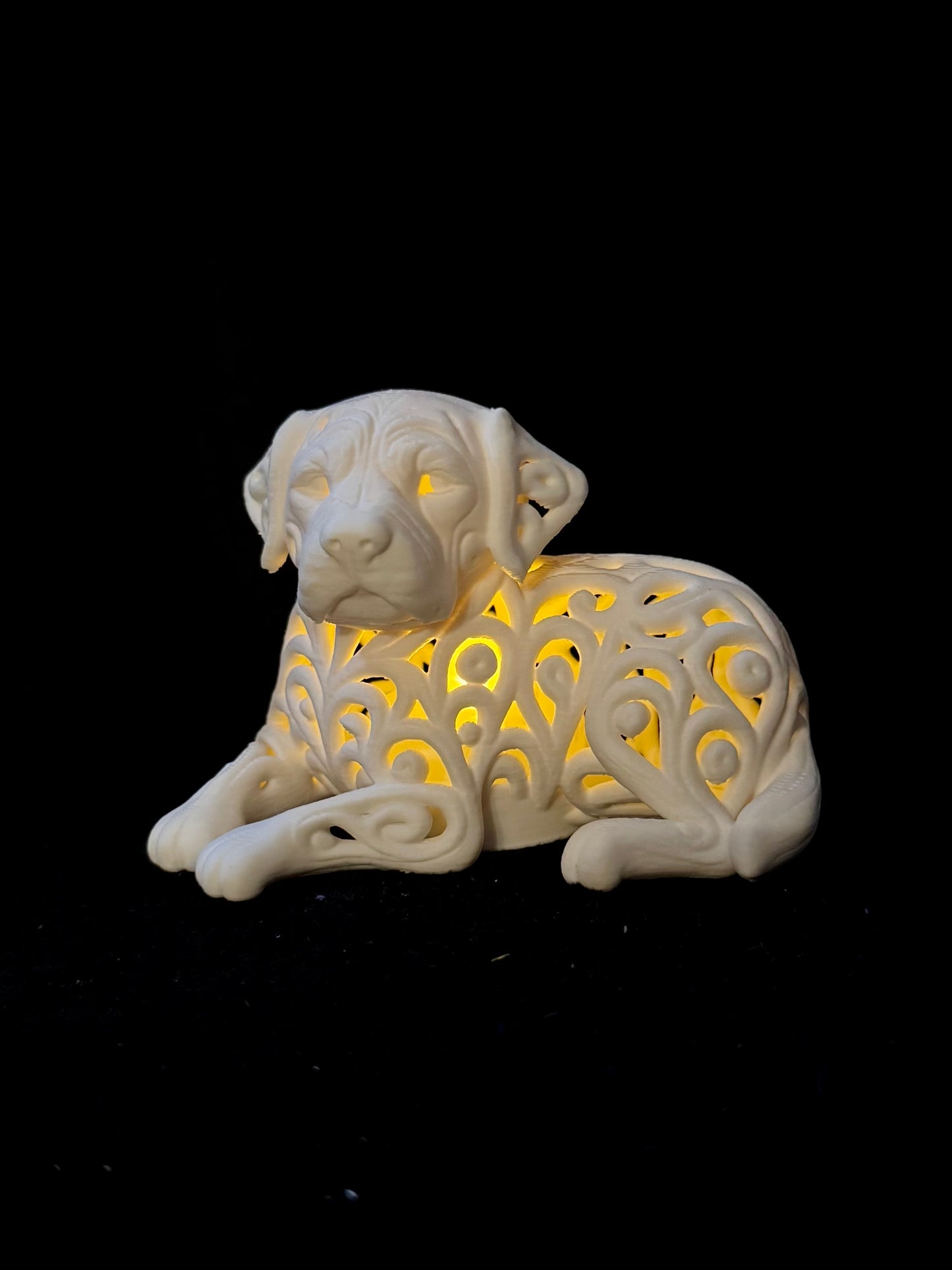 Golden Retriever im Ornament - Stil für LED-Teelicht (liegend)