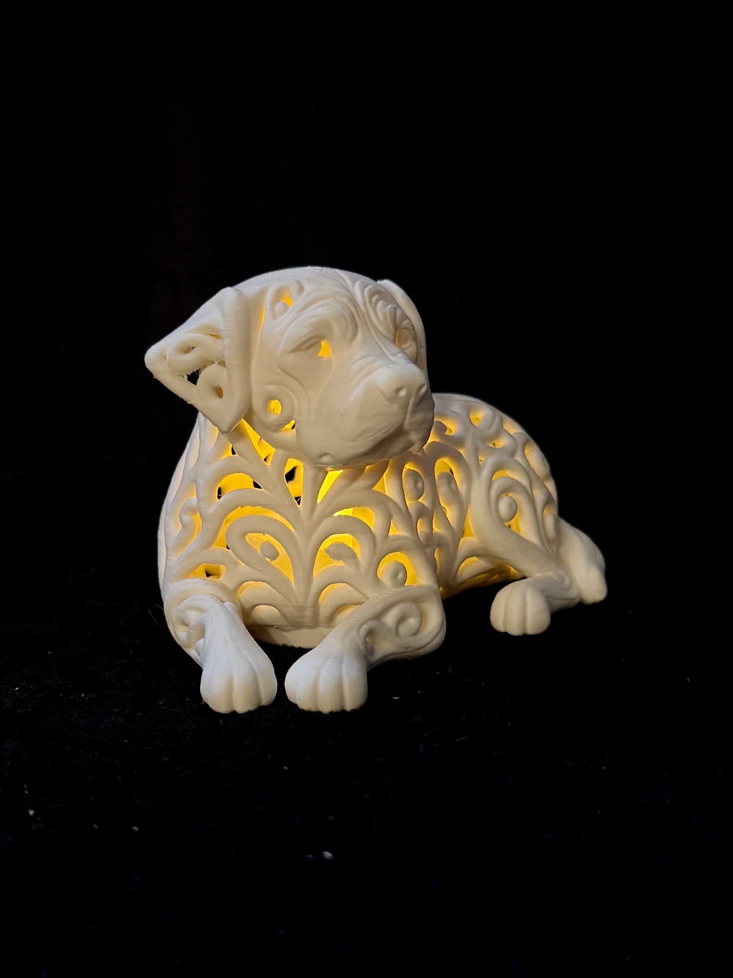 Golden Retriever im Ornament - Stil für LED-Teelicht (liegend)